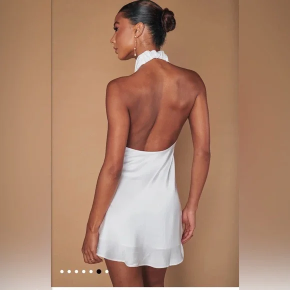 Show Me Your MuMu White Mini Halter Dress - Picture 3 of 7